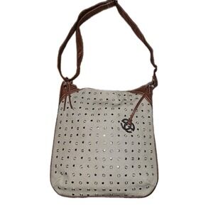 Red By Marcecko Hand Bag Studded Front Adjustable Strap & Zip Crossbody Kaki